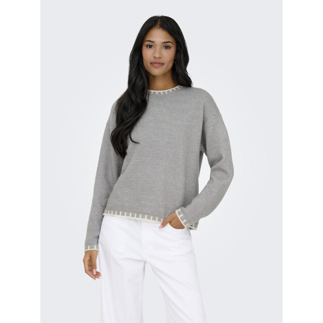 Jacqueline de Yong silja l/s on contrast pullover k 15361187 december sky 06712.210.0031 large