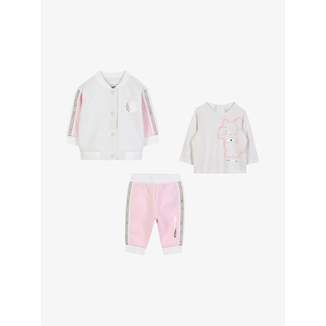 Karl Lagerfeld Meisjes baby joggingpak ecru roze Z30670-N74 large
