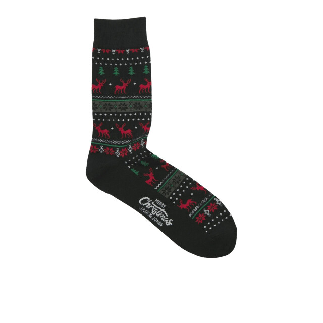 Jack & Jones Heren kerst sokken jacxmas reindeer giftbox 3-pack zwart 12285129 large
