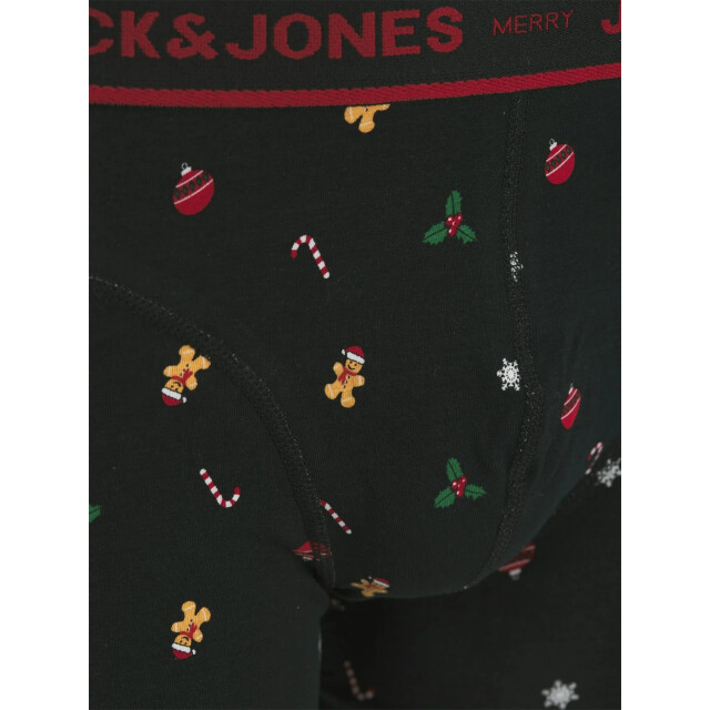 Jack & Jones Heren kerst giftbox sokken + boxershorts jacmistletoe zwart/donkergroen 12285134-Black large