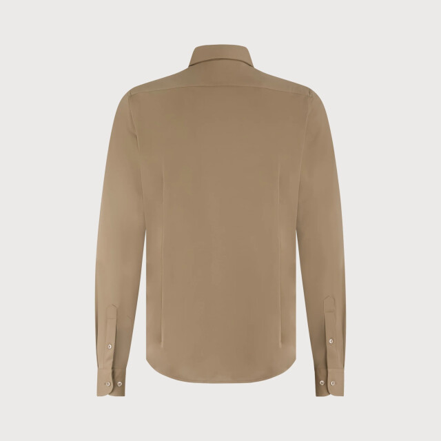 Blue Industry Het uni stretch overhemd | 6004.52-SEPIA large