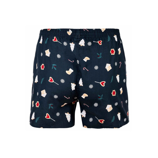 Happy Shorts Wijde kerst boxershort heren x-mas cookies blauw HS-1197 large