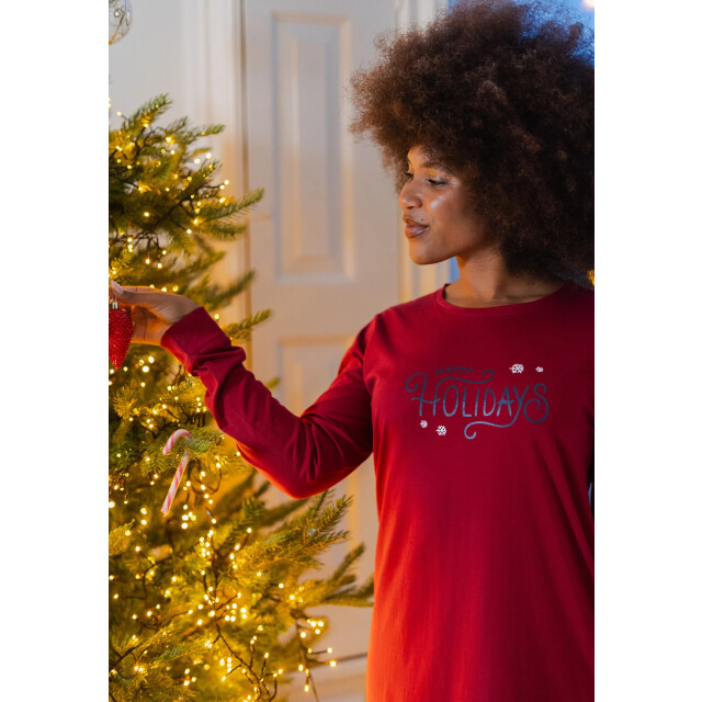 Happy Shorts Dames kerst nachthemd lange mouw print HS-1204-HSW-25-11 large