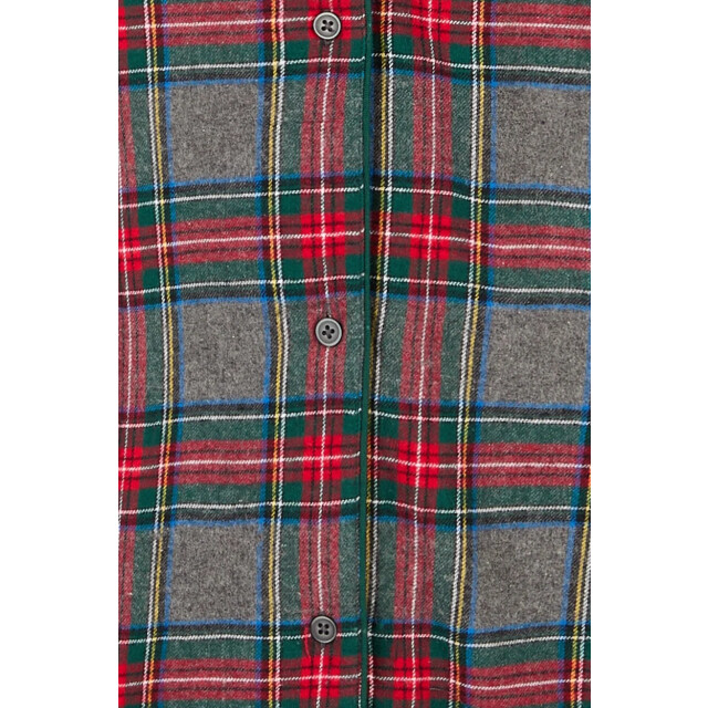 Happy Shorts Dames nachthemd lange mouw flanel rood/grijs geruit HS-1205-HSW-25-15 large