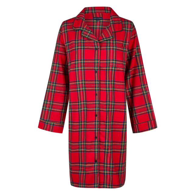 Happy Shorts Dames nachthemd lange mouw flanel geruit HS-1205-HSW-25-13 large