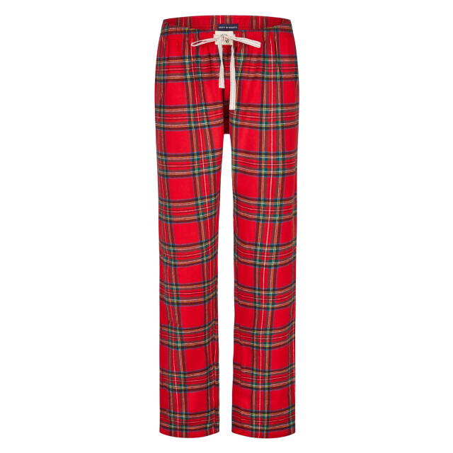Happy Shorts Dames pyjama broek lang geruit flanel HS-1216-check rot large