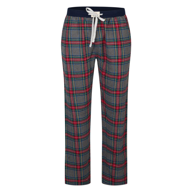 Happy Shorts Heren kerst pyjama set shirt + broek grijs/rood geruit flanel HS-1208-HSM-25-8 large