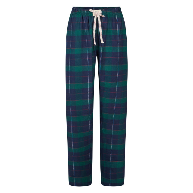 Happy Shorts Dames pyjama broek lang donkerblauw/groen geruit flanel HS-1216-check grun large