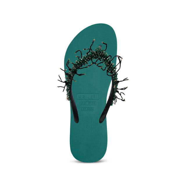 Uzurii Bahia black bosgroen dames slippers, , maat: 18.945.43 large