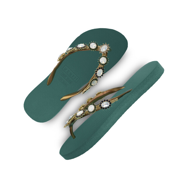 Uzurii Pearl monroe bosgroen dames slippers, , maat: 18.941.71 large