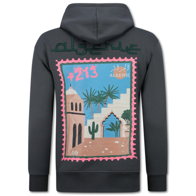 Top-Star Oversized hoodie met capuchon algerie print FF-5816 large