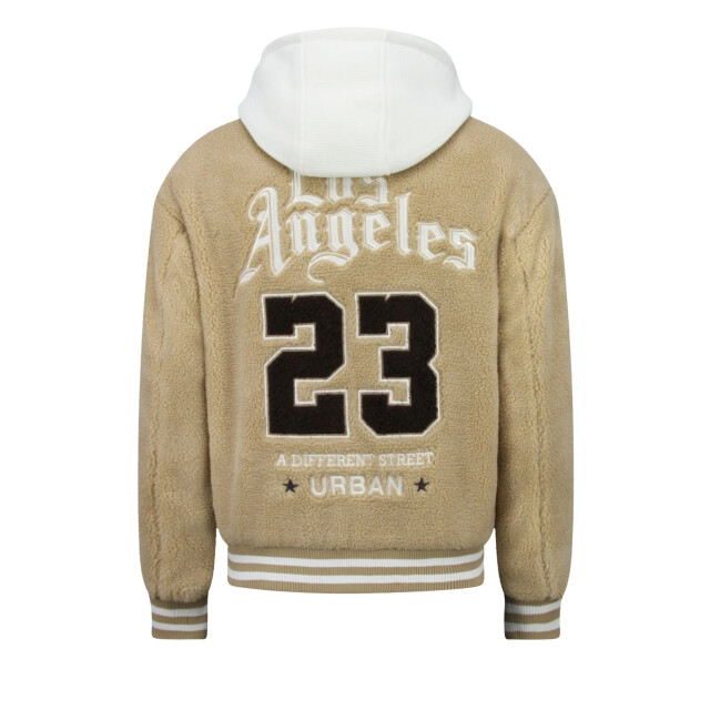 Enos Teddy jas met capuchon oversized baseball jacket GI-537 large