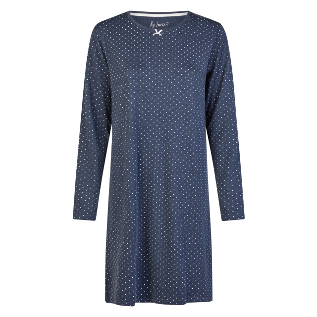 By Louise Dames nachthemd interlock lange mouw donker gestipt BL-6152-02 large