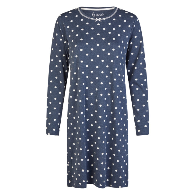 By Louise Dames nachthemd interlock lange mouw donker polkadot BL-6154-02 large
