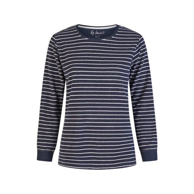 By Louise Dames winter pyjama set lang badstof donker gestreept BL-6158-02 large