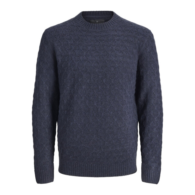 Jack & Jones Jprblasimon structure knit crew neck ln navy 5219.37.0030 large