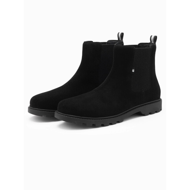 Ombre Italian style heren schoenen zwart suede italia moda OM-0173 large