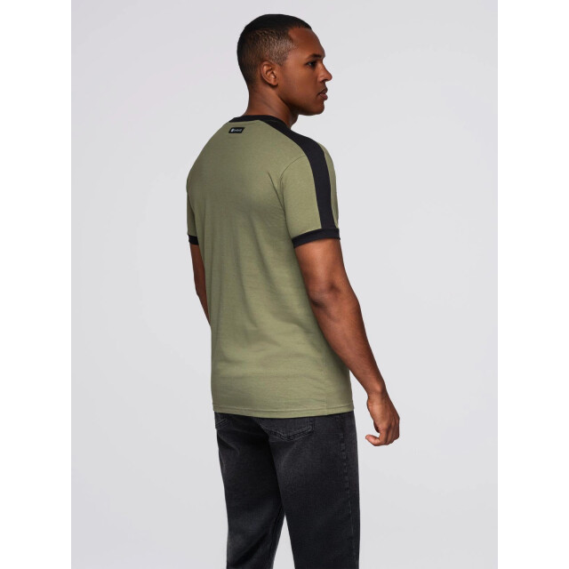 Ombre t-shirt heren olijf met bies TSCT-0115-1-1 large