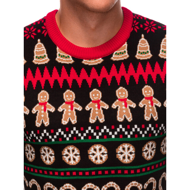 Ombre Italian style kerst trui heren rood zwart christmas V1-0105 large