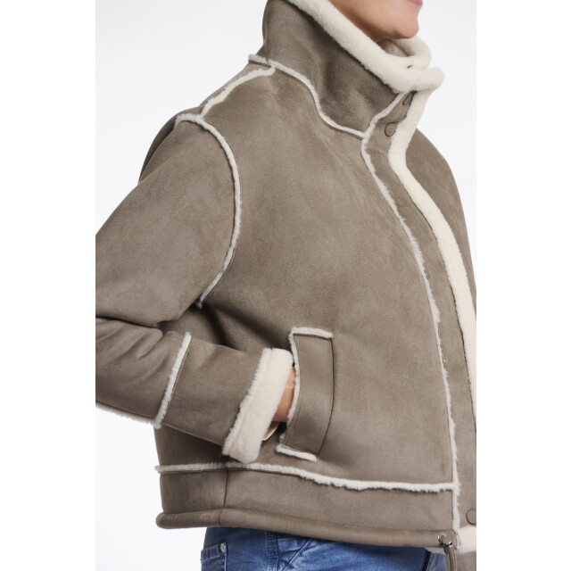 Rino & Pelle faux suede jacket with fur lining beck.7002511 pebble 06111.820.0150 large