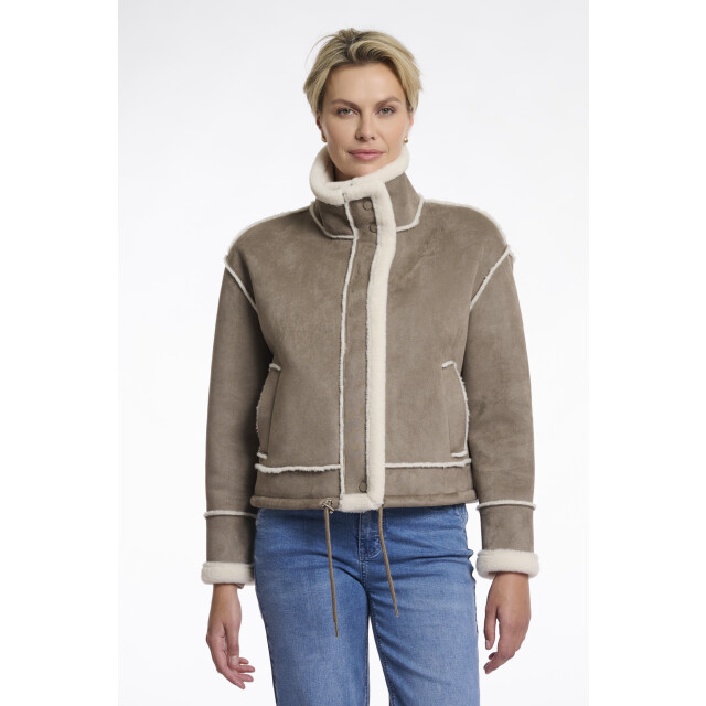 Rino & Pelle faux suede jacket with fur lining beck.7002511 pebble 06111.820.0150 large