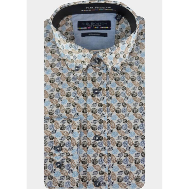 R.B. Boston Casual hemd lange mouw regular fit 100% cotton 527670/622 191337 large