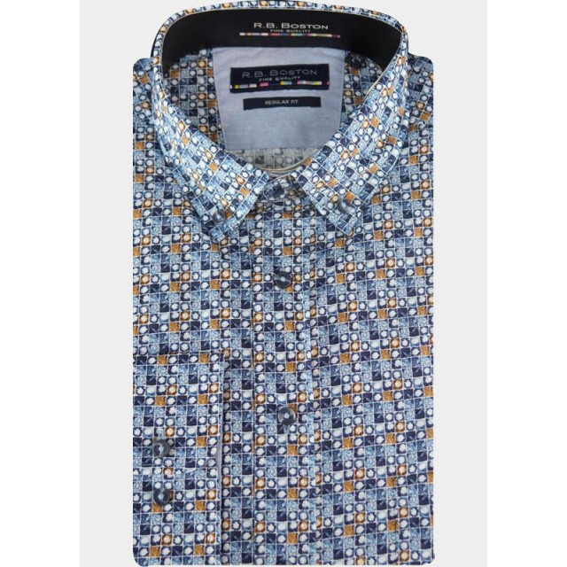 R.B. Boston Casual hemd lange mouw regular fit 100% cotton 527670/610 191345 large