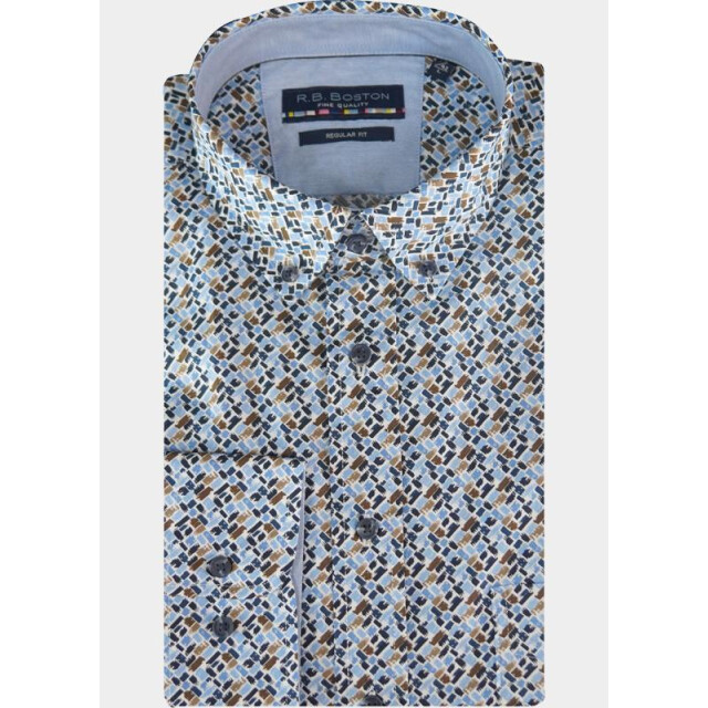 R.B. Boston Casual hemd lange mouw regular fit 100% cotton 527670/621 191350 large