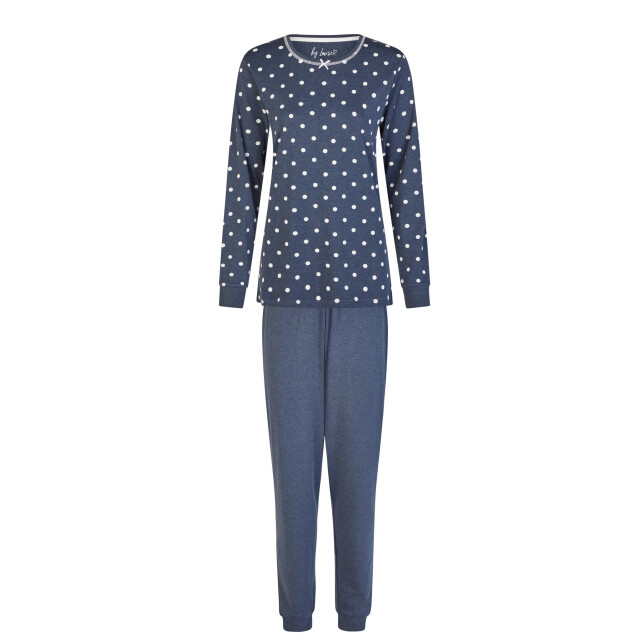 By Louise Dames winter pyjama set lang interlock donker polkadot BL-6151-02 large