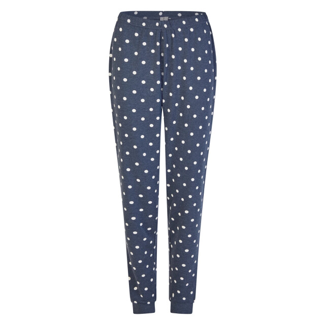 By Louise Dames winter pyjama set lang interlock wit/blauw gestreept/gestipt BL-6149-02 large