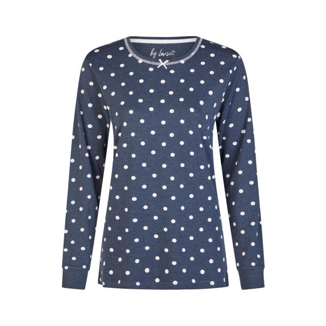 By Louise Dames winter pyjama set lang interlock donker polkadot BL-6151-02 large