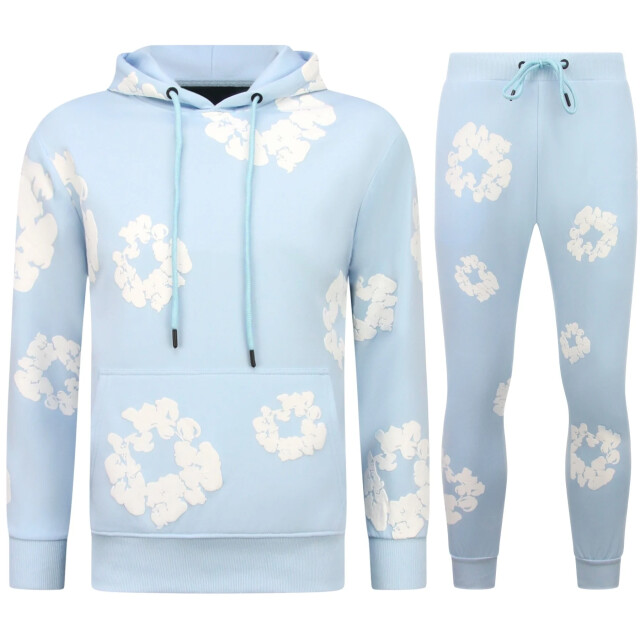 Top-Star Dik geweven trainingspak met bloemenprint all over print bloemenpak FF-5991 large