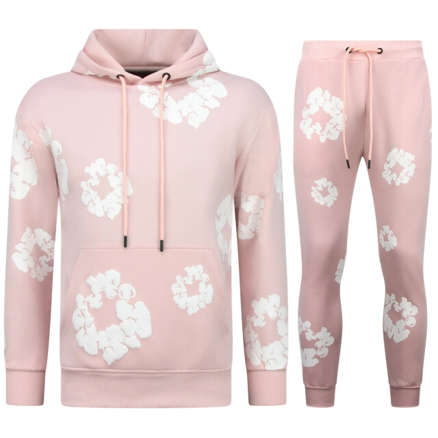 Top-Star Dik geweven trainingspak met bloemenprint all over print bloemenpak FF-5991 large