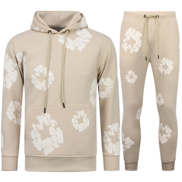 Top-Star Dik geweven trainingspak met bloemen all over bloemenpak FF-5991 large