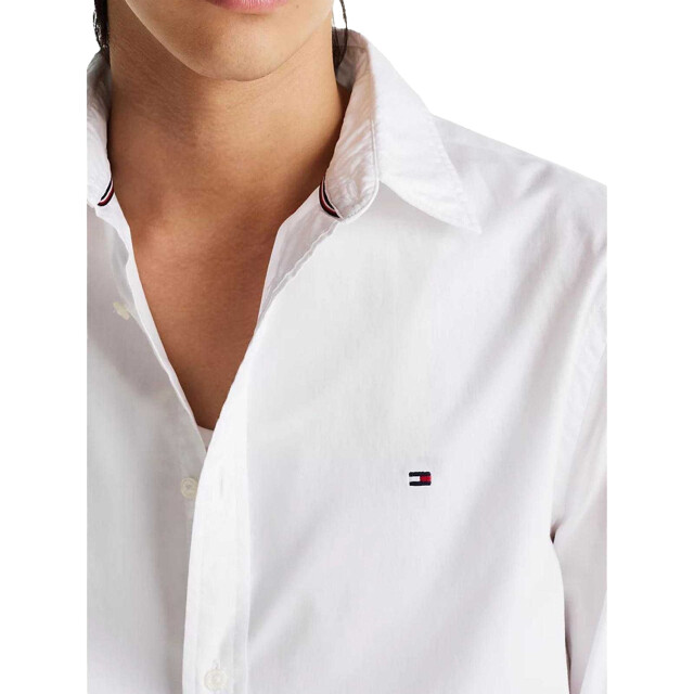 Tommy Hilfiger Effen slim heren overhemd UTNA921_white large