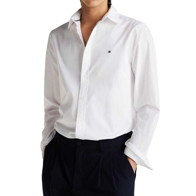 Tommy Hilfiger Effen slim heren overhemd UTNA921_white large