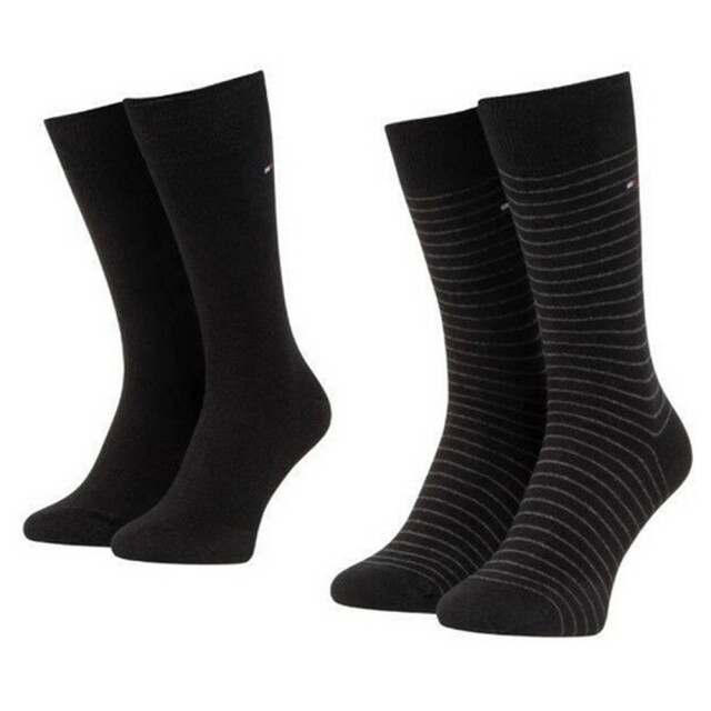 Tommy Hilfiger Effen gestreepte sokken heren (set van 2) UTNA974_black large