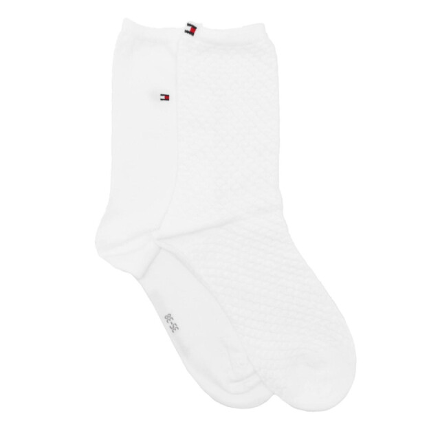 Tommy Hilfiger Dames effen katoen blend sokken (set van 2) UTNA989_white large