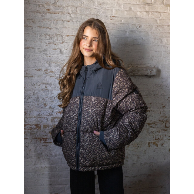 Looxs Revolution Bomber hooded winterjas panther voor meisjes in de kleur 2531-5211-925 large