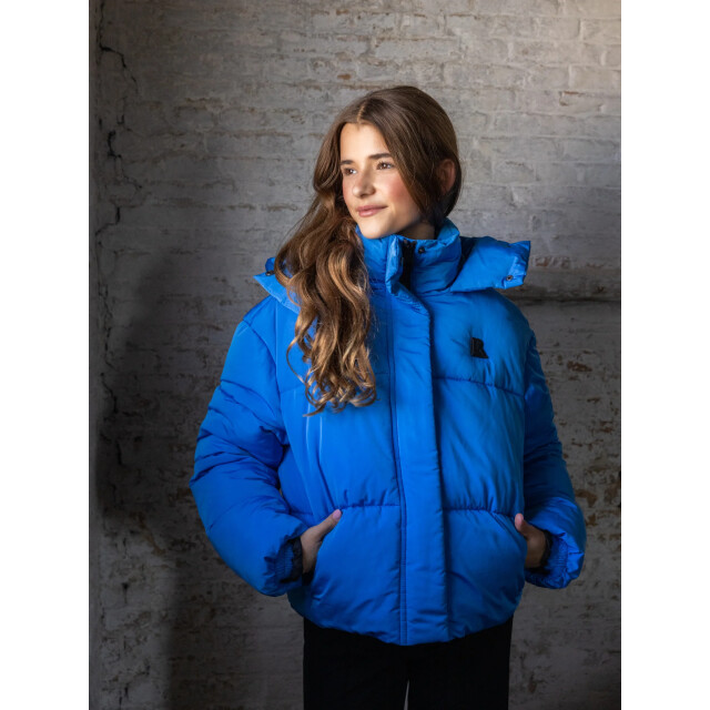 Looxs Revolution Bomber hooded winterjas blue voor meisjes in de kleur 2531-5255-129 large