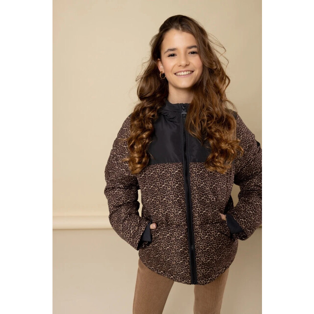 Looxs Revolution Bomber hooded winterjas panther voor meisjes in de kleur 2531-5211-925 large