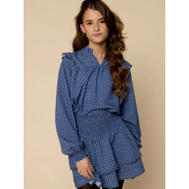 Looxs Revolution Blouse print blue voor meisjes in de kleur 2531-5121-881 large