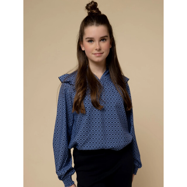 Looxs Revolution Blouse print blue voor meisjes in de kleur 2531-5121-881 large