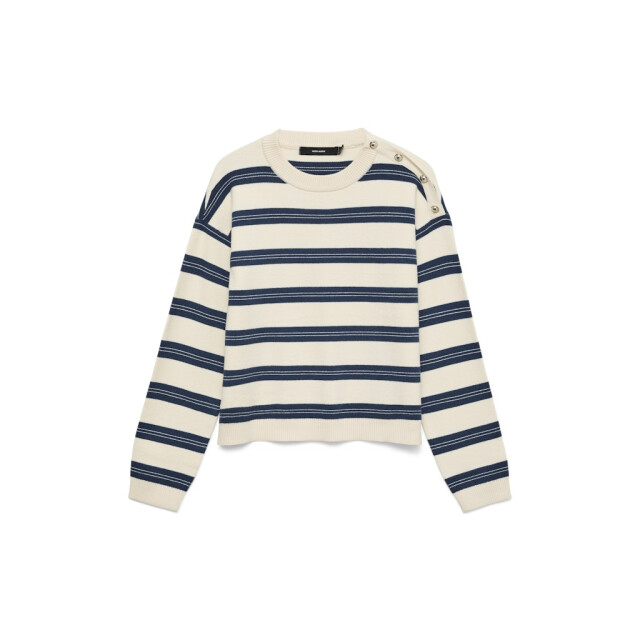 Vero Moda Vmgold stripe ls o-neck pullover ecru dessin 4219.08.0028 large