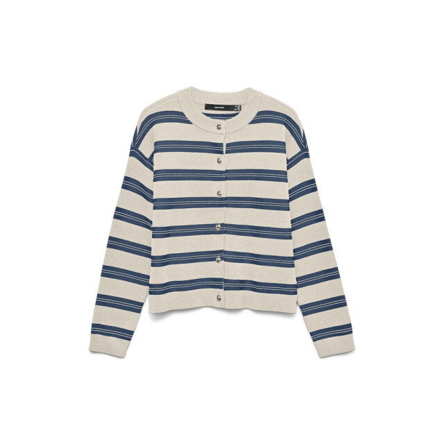 Vero Moda Vmgold stripe ls o-neck cardigan ecru dessin 4249.08.0008 large