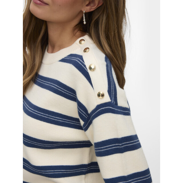 Vero Moda Vmgold stripe ls o-neck pullover ecru dessin 4219.08.0028 large