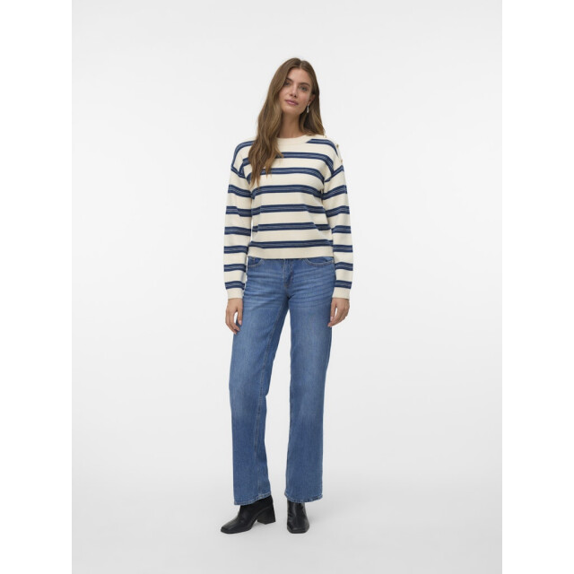 Vero Moda Vmgold stripe ls o-neck pullover ecru dessin 4219.08.0028 large