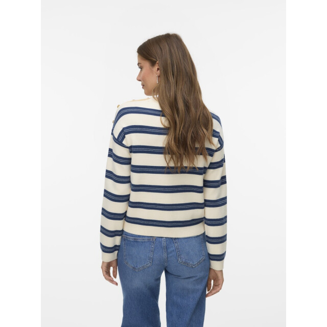 Vero Moda Vmgold stripe ls o-neck pullover ecru dessin 4219.08.0028 large