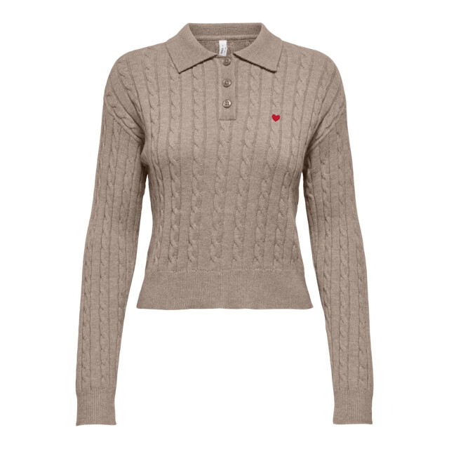 Only Onlkatia ls cable polo cc knt zand dessin 4359.06.0045 large