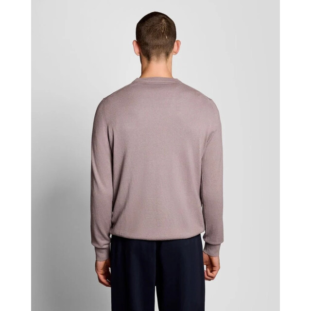 Lyle and Scott Cotton merino crew neck mauve 5219.57.0001 large